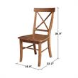 International Concepts Set of Two Solid Wood X-Back Chairs in Distressed Oak