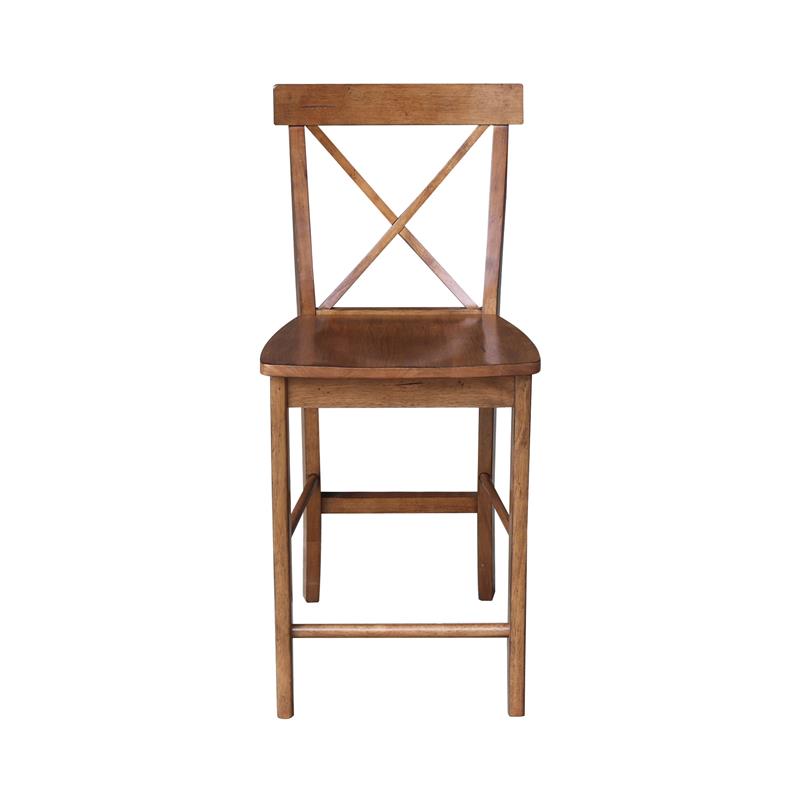 Solid Wood X-Back Counter Height Stool - 24
