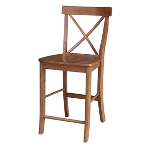solid wood x-back counter height stool - 24