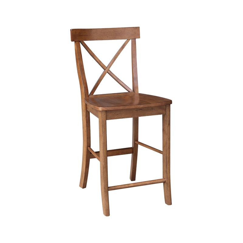 Solid Wood X-Back Counter Height Stool - 24
