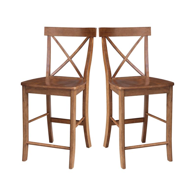 Solid Wood X-Back Counter Height Stool - 24