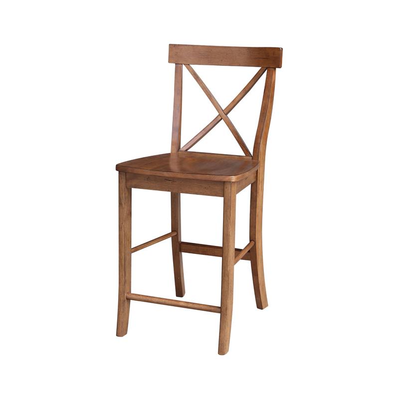 Solid Wood X-Back Counter Height Stool - 24