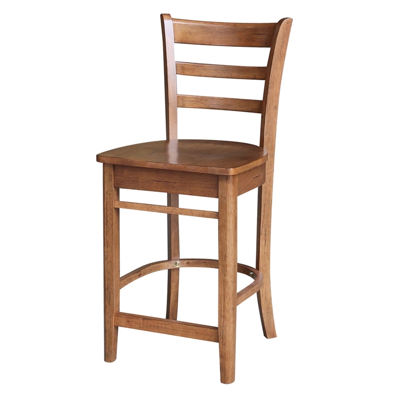 International Concepts Emily Counter Height Stool 24 Inch in Distressed Oak