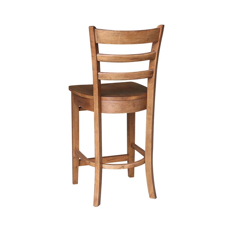 International Concepts Emily Counter Height Stool 24 Inch in Distressed Oak