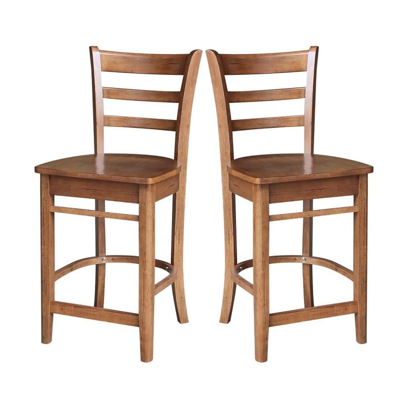 International Concepts Emily Counter Height Stool 24 Inch in Distressed Oak