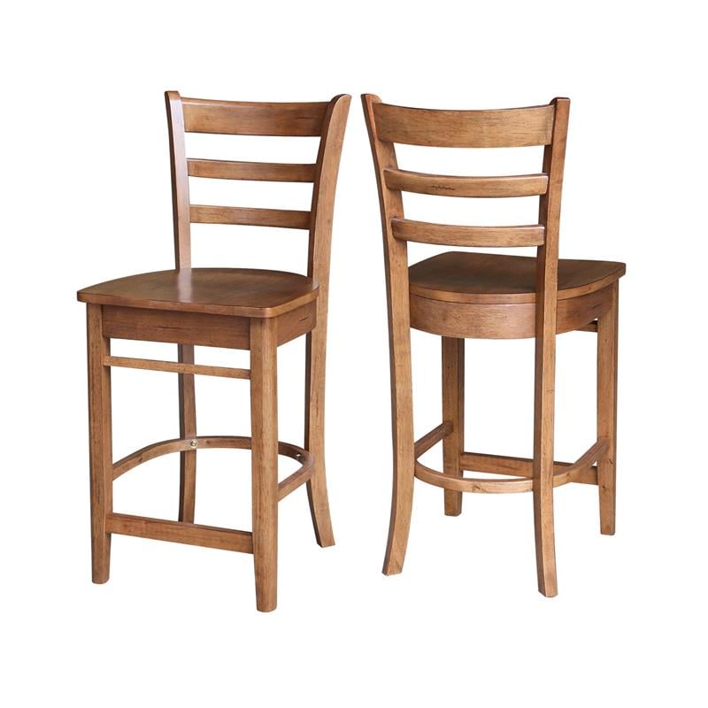 International Concepts Emily Counter Height Stool 24 Inch in Distressed Oak