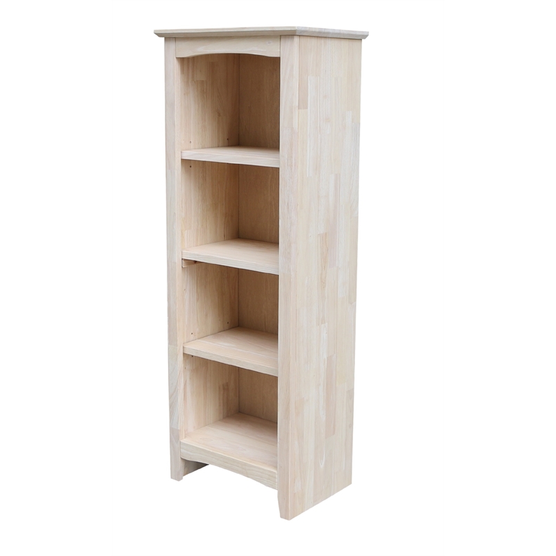 Solid Wood 48 Inch High Shaker Bookcase, 48 Inch Bookcase Cabinet