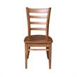 International Concepts Set of Two Solid Wood Emily Side Chairs Distressed Oak