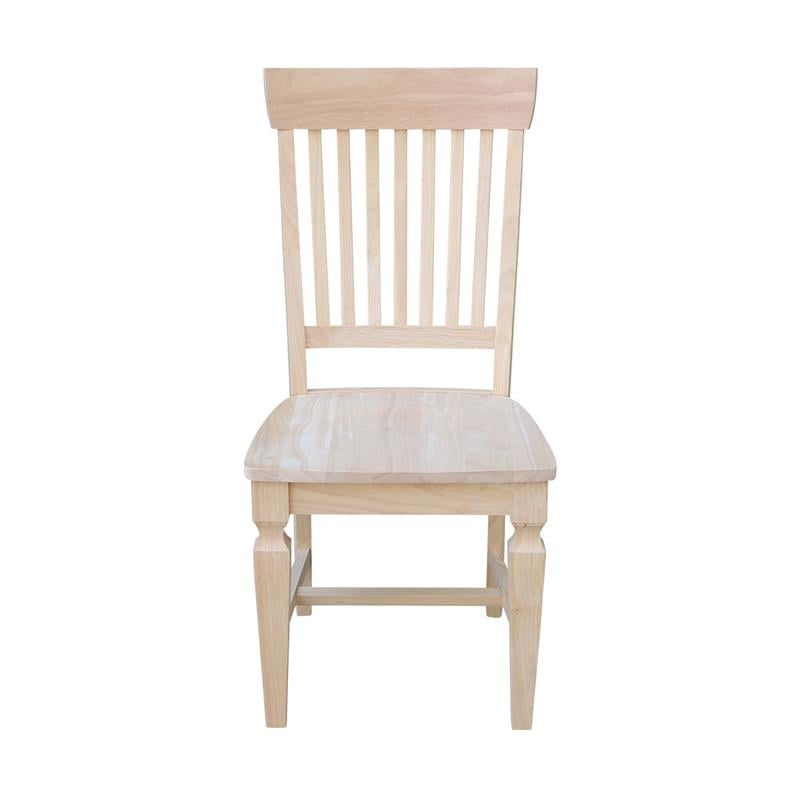 Set of Two Solid Parawood Slat Back Chairs Ready to Finish