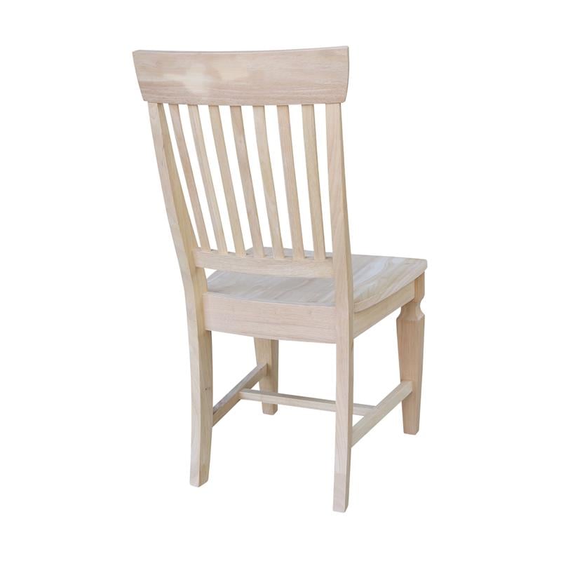 Set of Two Solid Parawood Slat Back Chairs Ready to Finish