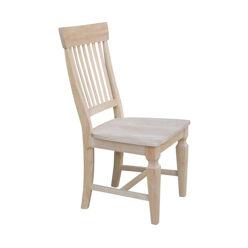 Set of Two Solid Parawood Slat Back Chairs Ready to Finish