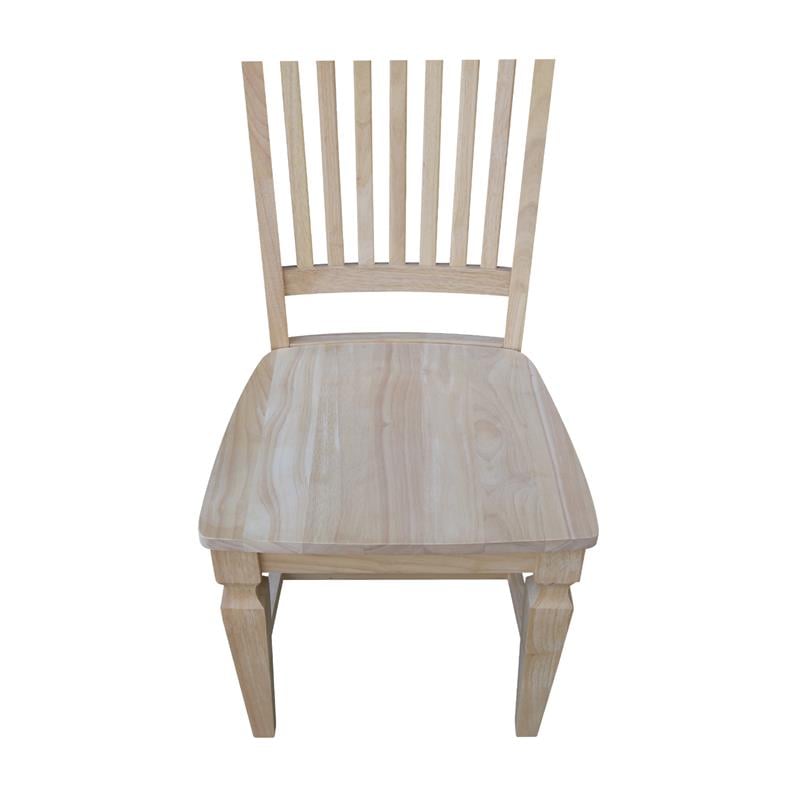 Set of Two Solid Parawood Slat Back Chairs Ready to Finish