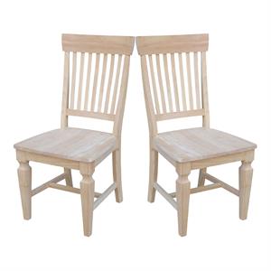Set of Two Solid Parawood Slat Back Chairs Ready to Finish
