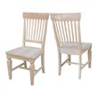 Set of Two Solid Parawood Slat Back Chairs Ready to Finish