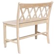 Armless Double X-Back Natural Solid Wood Bench with a Seat Height of 24