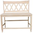 Armless Double X-Back Natural Solid Wood Bench with a Seat Height of 24