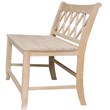 Armless Double X-Back Natural Solid Wood Bench with a Seat Height of 24