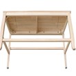 Armless Double X-Back Natural Solid Wood Bench with a Seat Height of 24