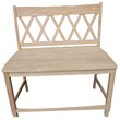 Armless Double X-Back Natural Solid Wood Bench with a Seat Height of 24