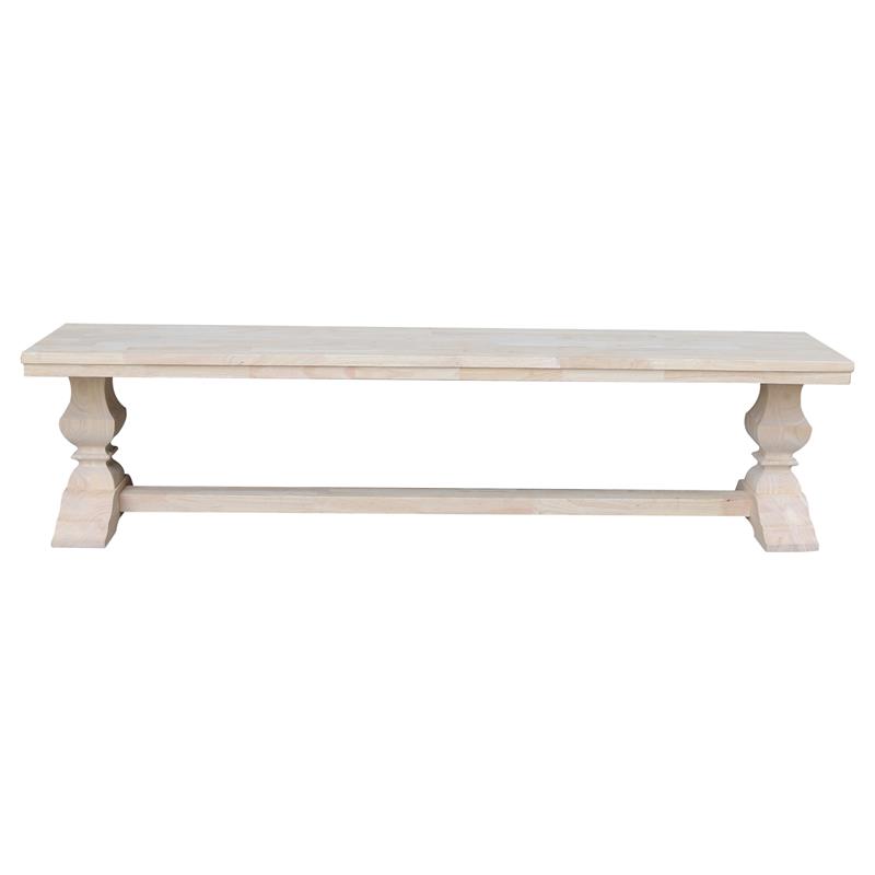 Natural Solid Wood Trestle Bench with a Seat Height of 18