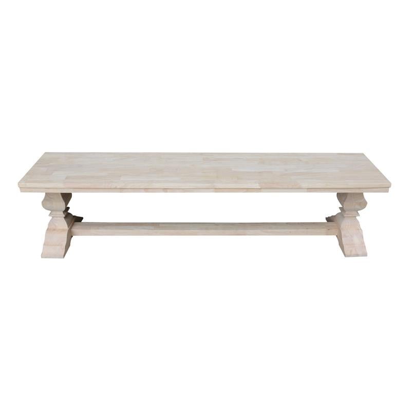 Natural Solid Wood Trestle Bench with a Seat Height of 18