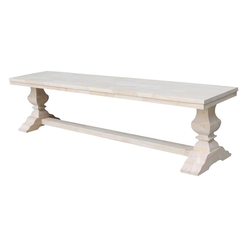 Natural Solid Wood Trestle Bench with a Seat Height of 18