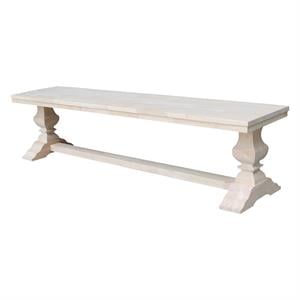 Natural Solid Wood Trestle Bench with a Seat Height of 18&quot