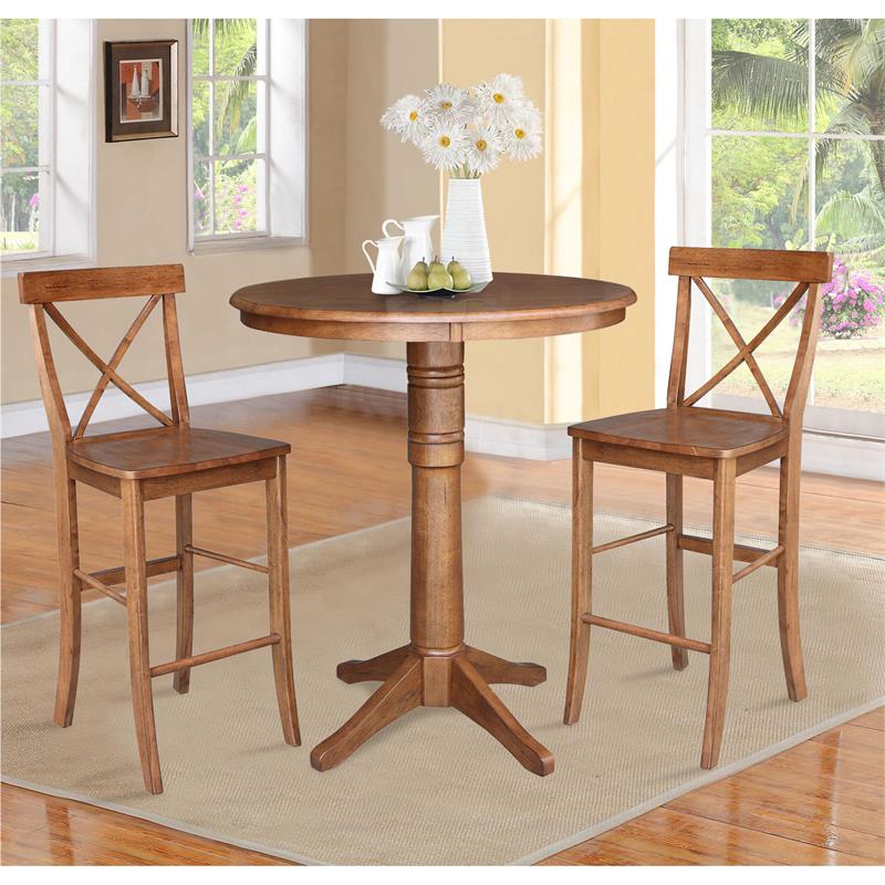 Round Oak Pedestal End Table at Kevin Ziegler blog