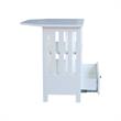 Solid Wood  TV Stand with Shelves and Drawer in White  - 28.9