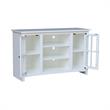Entertainment/TV Stand with Open Shelves and 2 Doors in White - 48