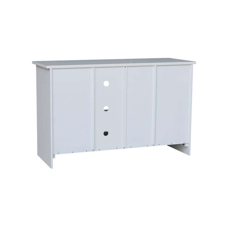 Entertainment/TV Stand with Open Shelves and 2 Doors in White - 48