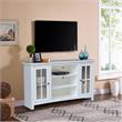 Entertainment/TV Stand with Open Shelves and 2 Doors in White - 48