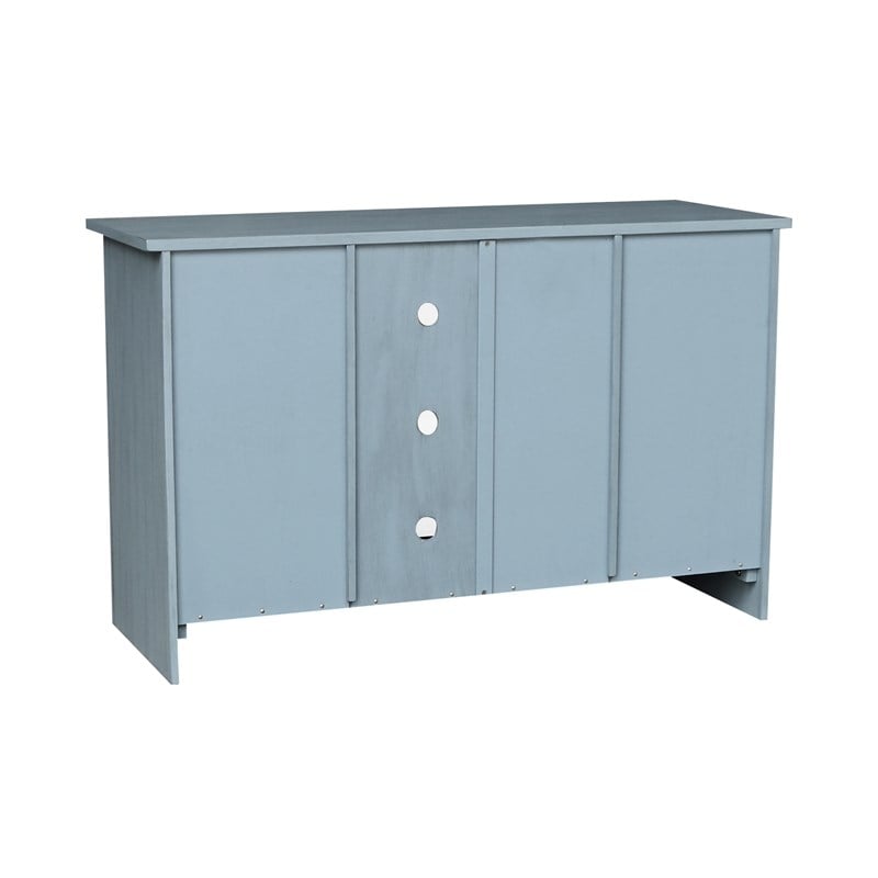 Entertainment/TV Stand with Open Shelves and 2 Doors in Ocean Blue - 48