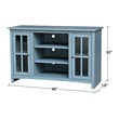 Entertainment/TV Stand with Open Shelves and 2 Doors in Ocean Blue - 48