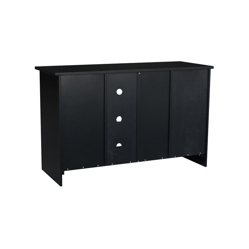 Entertainment/TV Stand with Open Shelves and 2 Doors in Black - 48