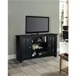 Entertainment/TV Stand with Open Shelves and 2 Doors in Black - 48