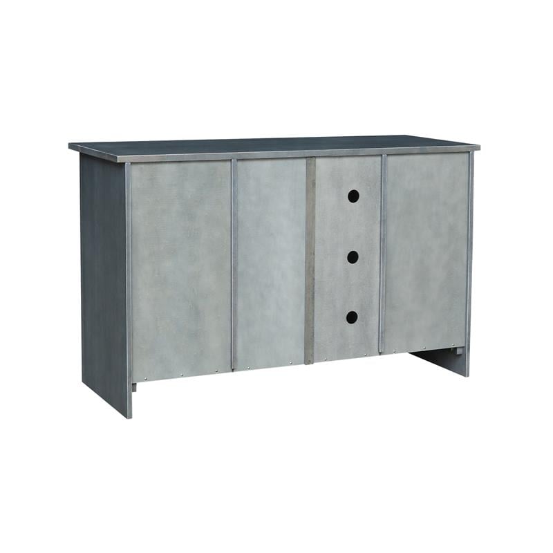 Entertainment/TV Stand with Open Shelves and 2 Doors in Gray - 48