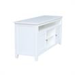 Solid Wood Entertainment / TV Stand with Open Shelves and 2 Doors in White