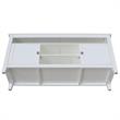 Solid Wood Entertainment / TV Stand with Open Shelves and 2 Doors in White