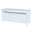 Solid Wood Entertainment / TV Stand with Open Shelves and 2 Doors in White