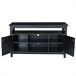 Solid Wood Entertainment / TV Stand with Open Shelves and 2 Doors in Black