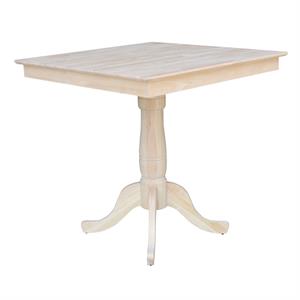36&quot x 36&quot  Natural Solid Wood Square Top Pedestal Table - 35.1&quot Height