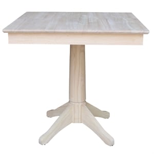 36&quot x 36&quot  Natural Solid Wood Square Top Pedestal Table  - 29.9&quot Height