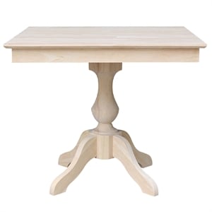 36&quot x 36&quot  Natural Solid Wood Square Top Pedestal Table - 29.9&quot Height