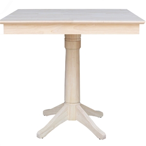 36&quot x 36&quot  Natural Solid Wood Square Top Pedestal Table  - 35.9&quot Height