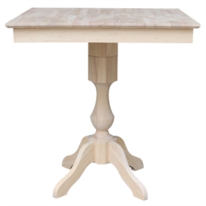 36&quot x 36&quot  Natural Solid Wood Square Top Pedestal Table - 35.9&quot Height