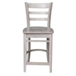 Solid Wood Emily Counter Height Stool in Washed Gray Taupe