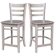 Solid Wood Emily Counter Height Stool in Washed Gray Taupe