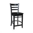 International Concepts Solid Wood Emily Counter Height Stool in Black