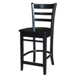 International Concepts Solid Wood Emily Counter Height Stool in Black